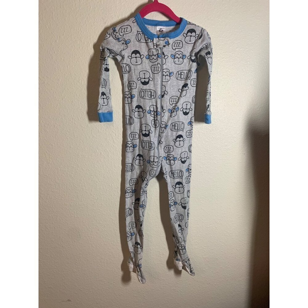 Gerber Cotton Footie Pajamas Unisex Baby Size 24 Months Monkey Print Sleepwear
